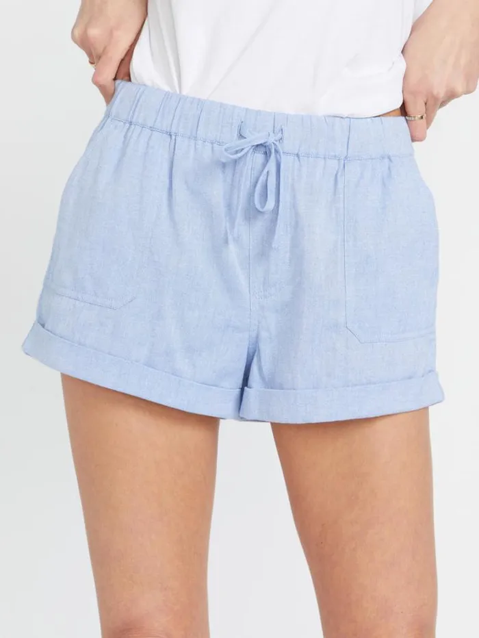 Womens Bottoms Volcom Sunday Strut Shorts 8211 Chambray