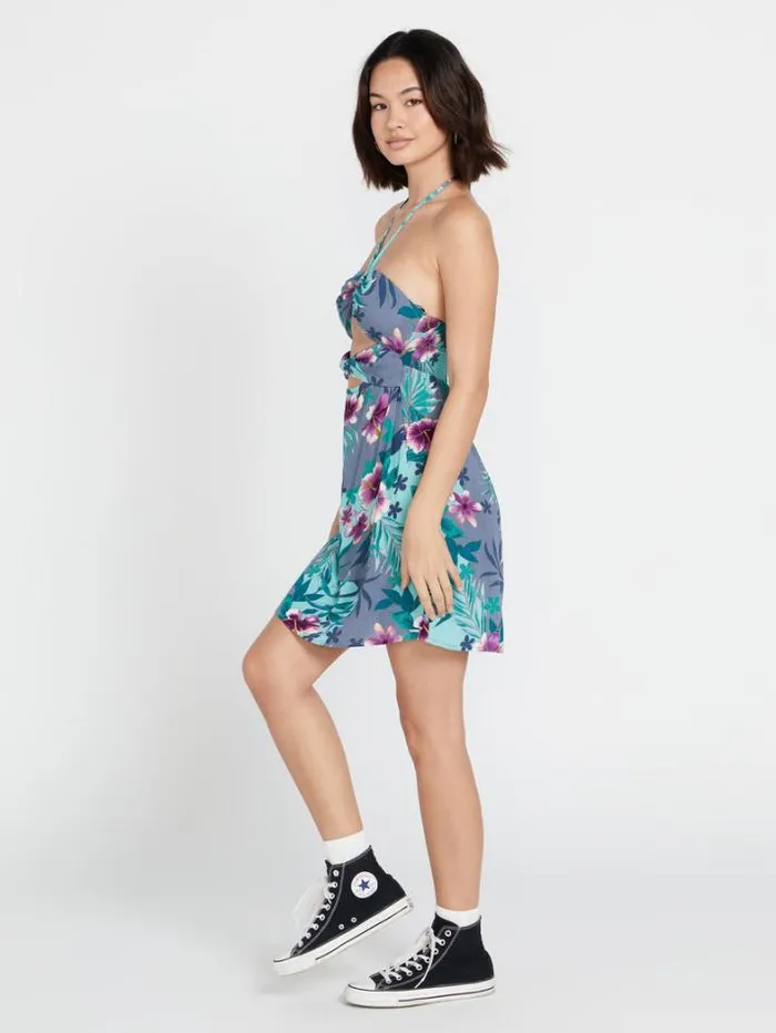 Womens Dresses Volcom Brohamas Dress 8211 Glacier Blue