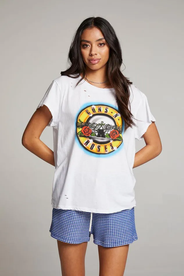 Womens Graphics Chaser Brand Guns N039 Roses Classic Logo Tee
