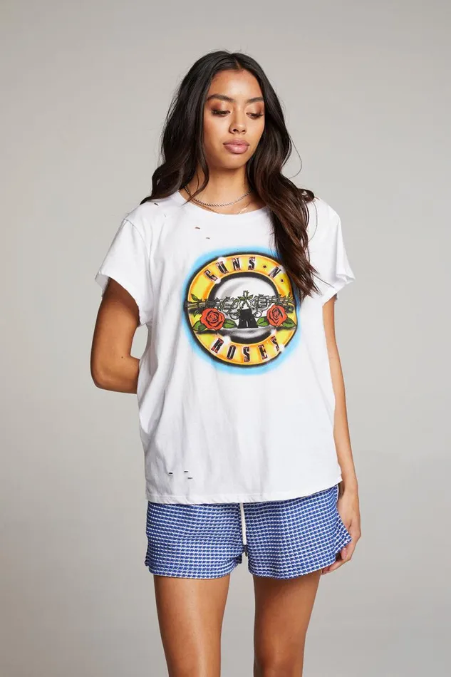 Womens Graphics Chaser Brand Guns N039 Roses Classic Logo Tee