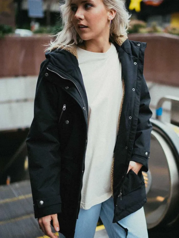 Womens Jackets Volcom Walk On By 5K Parka Jacket 8211 Black