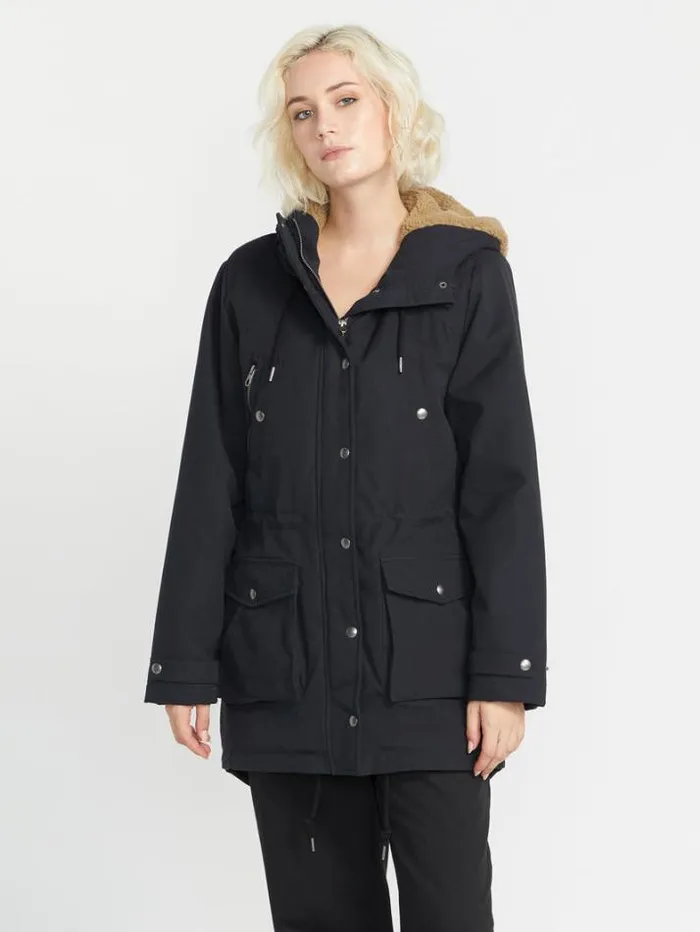 Womens Jackets Volcom Walk On By 5K Parka Jacket 8211 Black