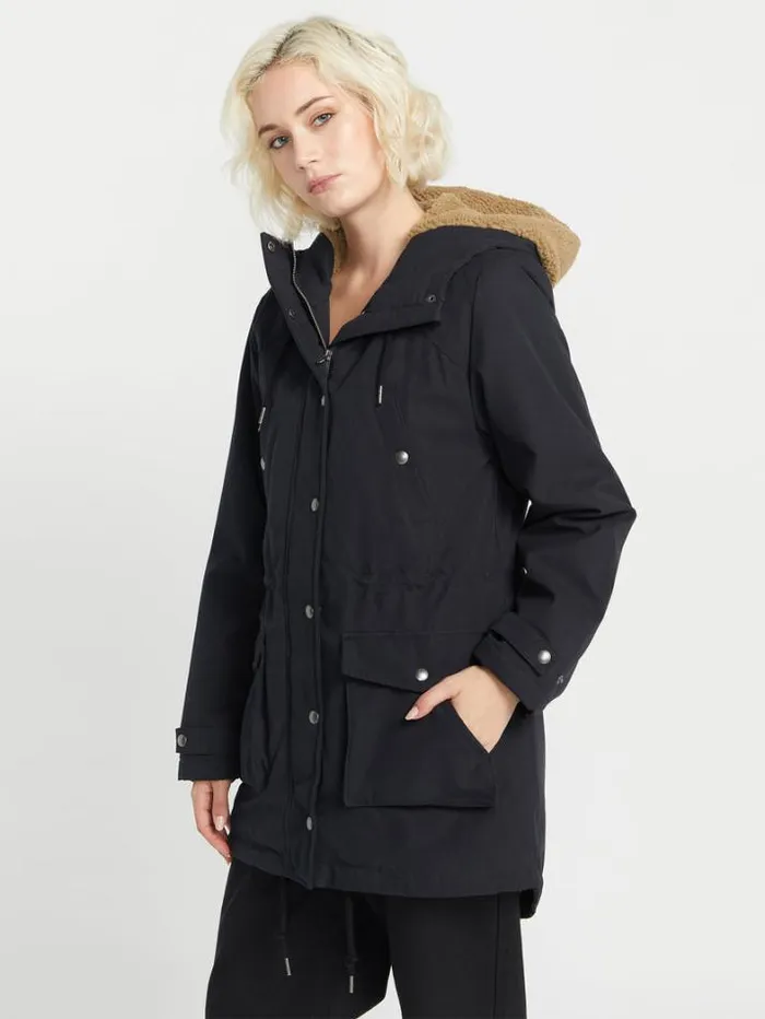 Womens Jackets Volcom Walk On By 5K Parka Jacket 8211 Black