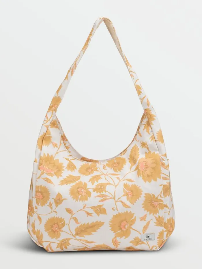 WomensKids Bags and Backpacks Volcom Schoolyard Canvas Hobo Tote 8211 Dust Gold