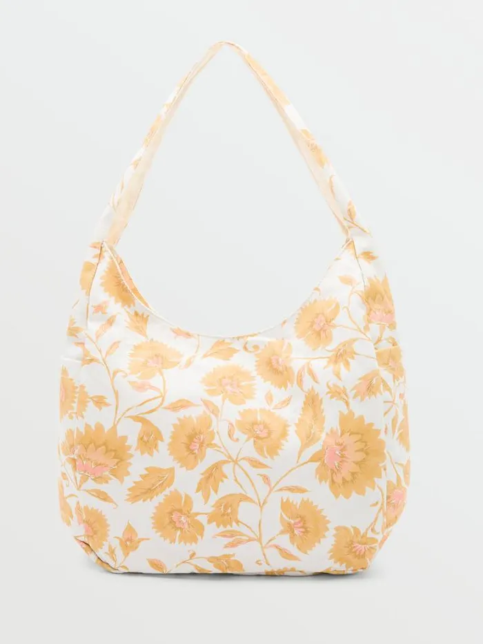 WomensKids Bags and Backpacks Volcom Schoolyard Canvas Hobo Tote 8211 Dust Gold