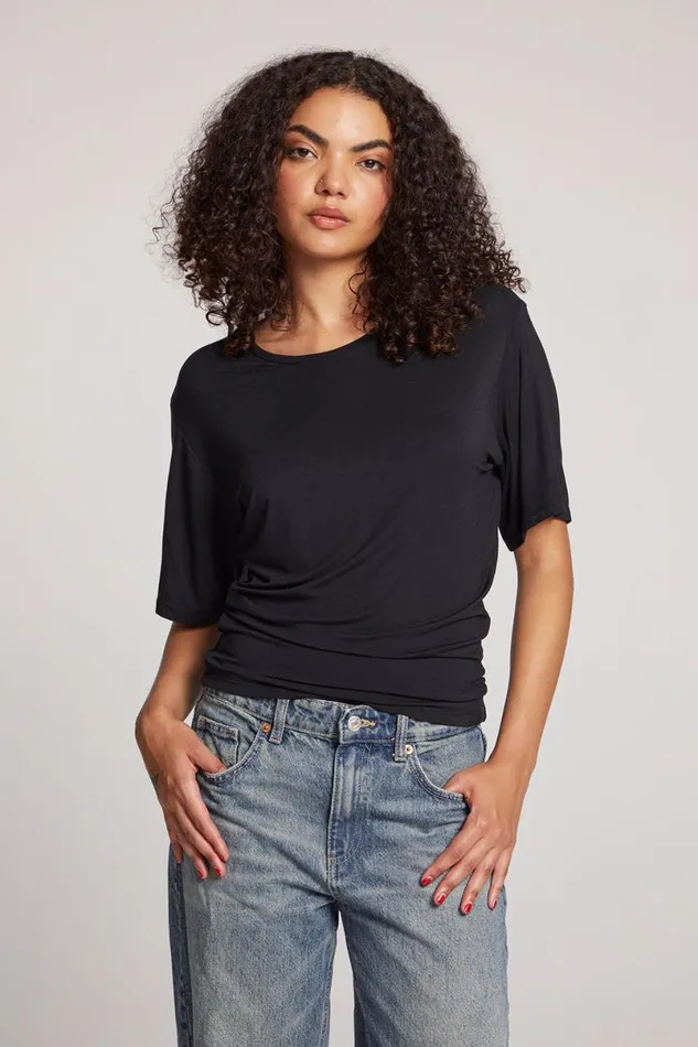 Womens Loungewear Chaser Brand Portola Licorice Short Sleeve