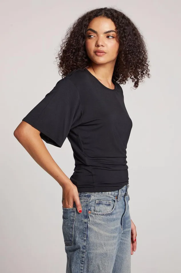 Womens Loungewear Chaser Brand Portola Licorice Short Sleeve