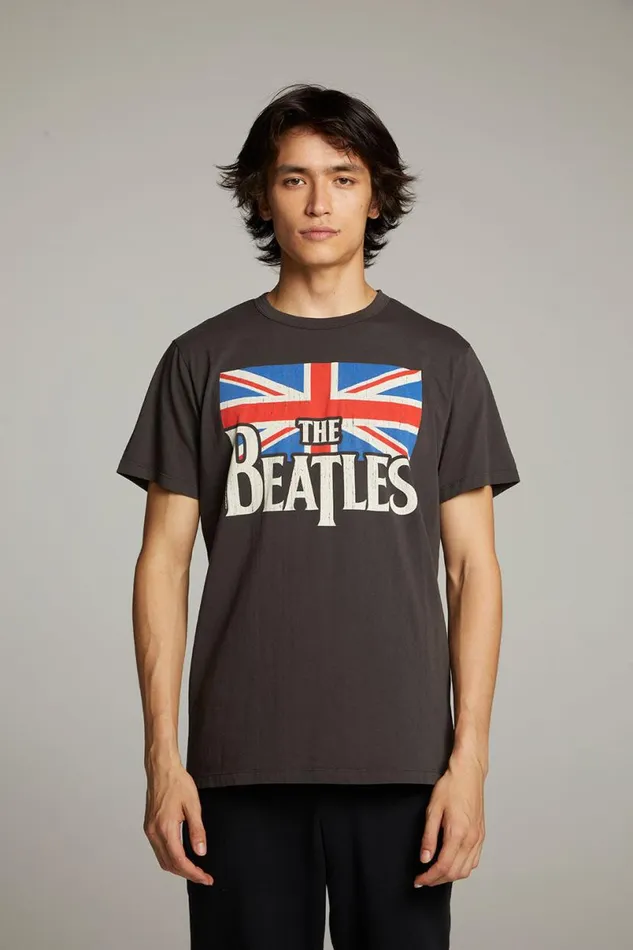 WomensMens Music Chaser Brand The Beatles Union Jack Crew Neck Tee