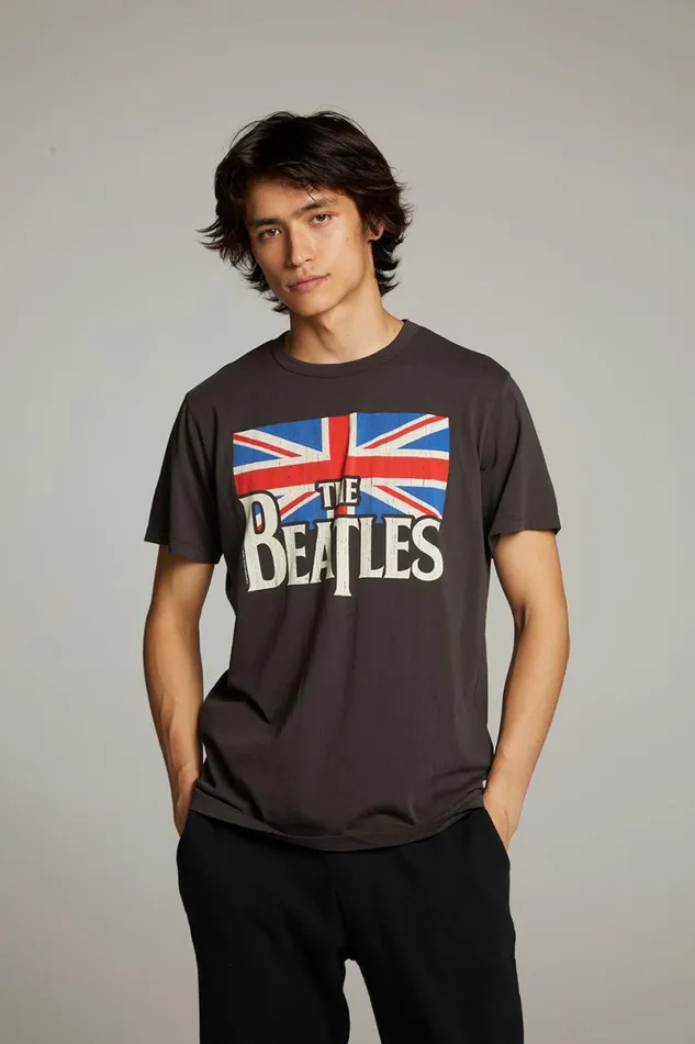 WomensMens Music Chaser Brand The Beatles Union Jack Crew Neck Tee