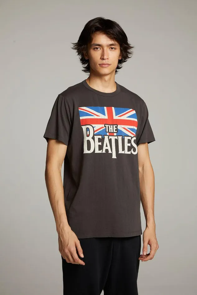 WomensMens Music Chaser Brand The Beatles Union Jack Crew Neck Tee