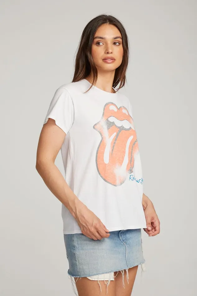 Womens Music Chaser Brand Rolling Stones Classic Logo Tee