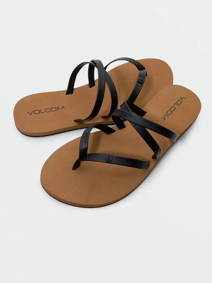 Womens Sandals Volcom Easy Breezy II Sandals 8211 Black