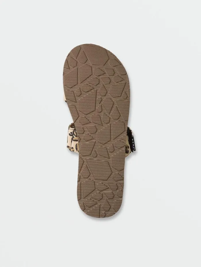 Womens Sandals Volcom Eco Recliner Slide Sandals 8211 Leopard