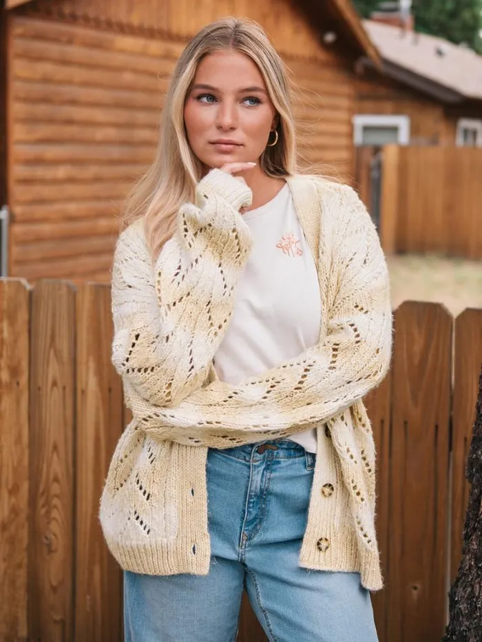 Womens Sweaters and Cardigans Volcom Cosmosa Cardigan 8211 Cloud