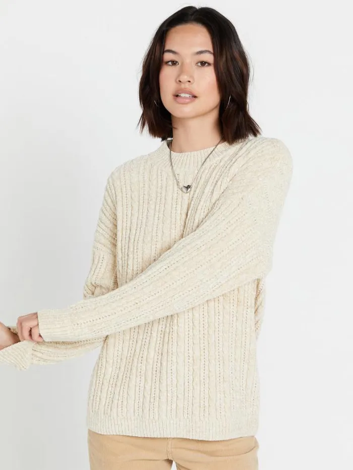 Womens Sweaters and Cardigans Volcom Xcape The Noise Sweater 8211 Cloud