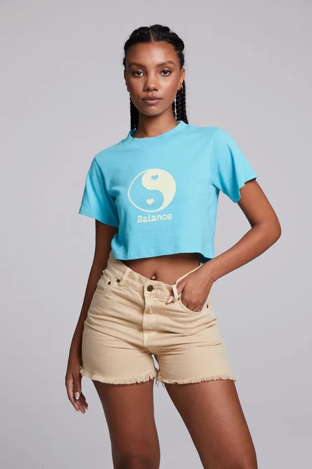 Womens Tops Chaser Brand Balance Crop Tee
