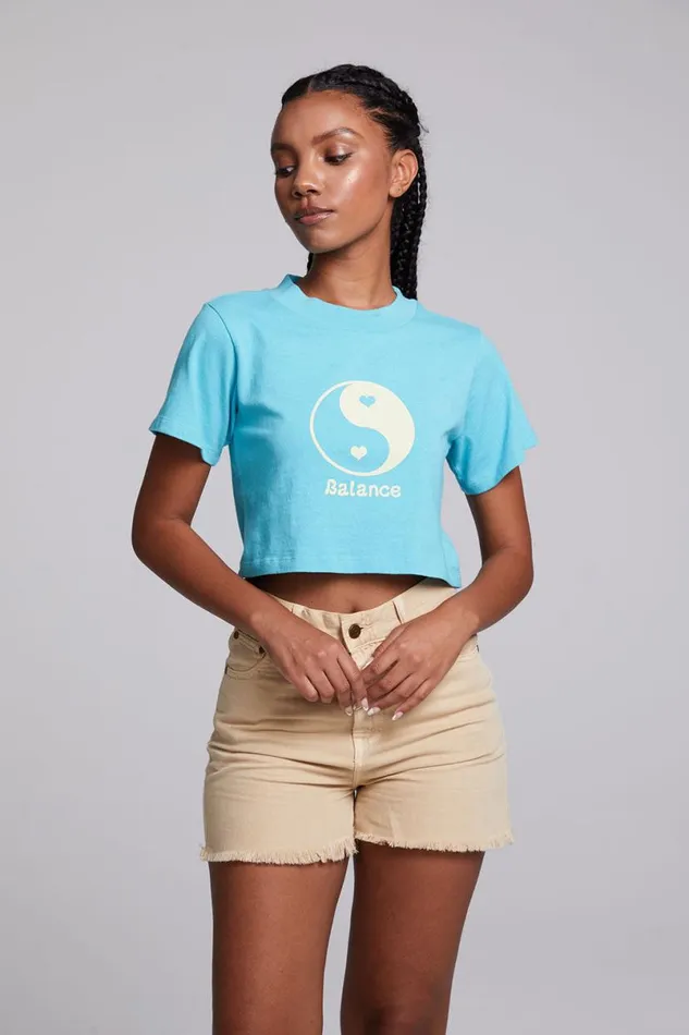Womens Tops Chaser Brand Balance Crop Tee