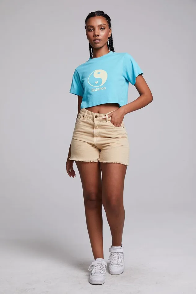 Womens Tops Chaser Brand Balance Crop Tee