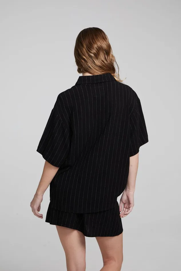 Womens Tops Chaser Brand Bocelli Beverly Pinstripe Button Down