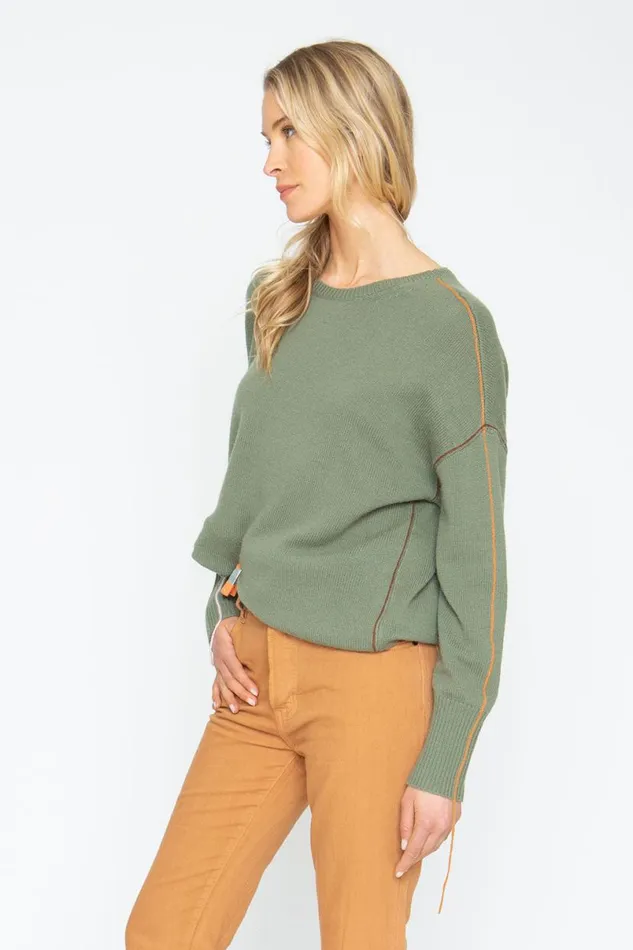Womens Tops Chaser Brand Bubble Sweater 8211 Moss