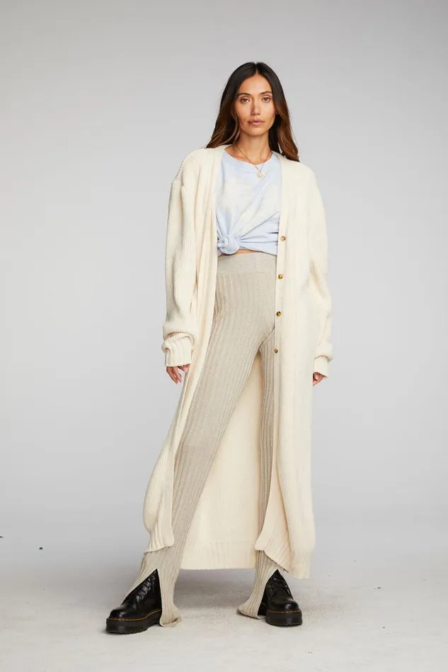 Womens Tops Chaser Brand Chenille Sweater Knit Button Down Long Cardigan