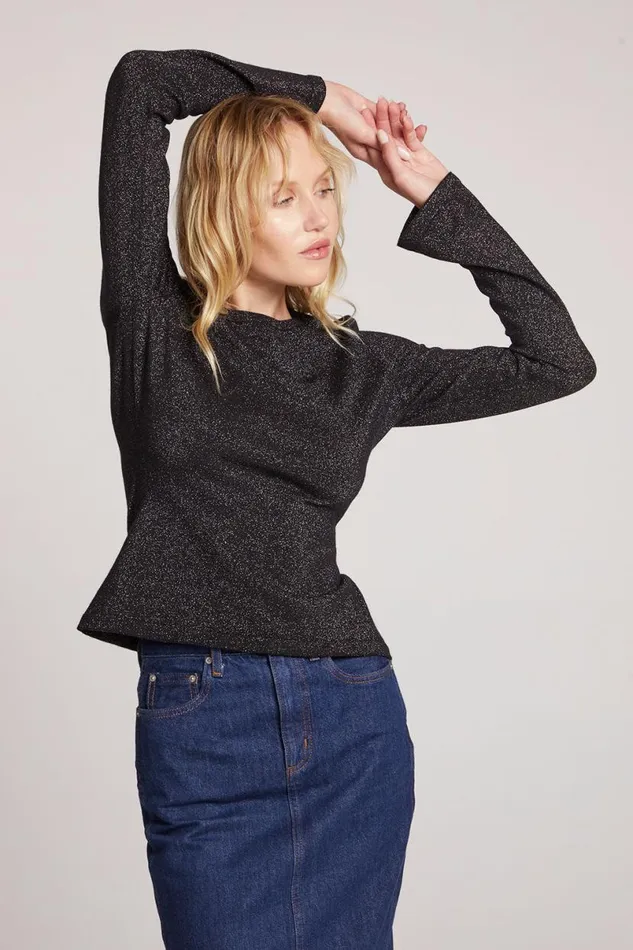 Womens Tops Chaser Brand Copala Licorice Long Sleeve