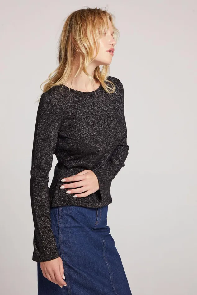 Womens Tops Chaser Brand Copala Licorice Long Sleeve
