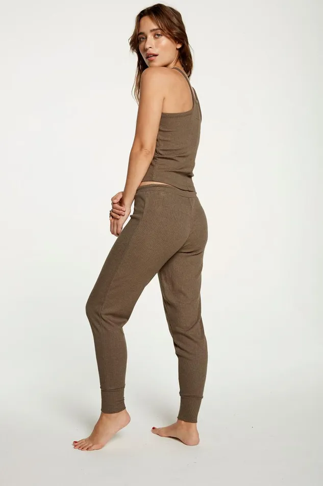 Womens Tops Chaser Brand Cozy Rib Cropped Double V Cami