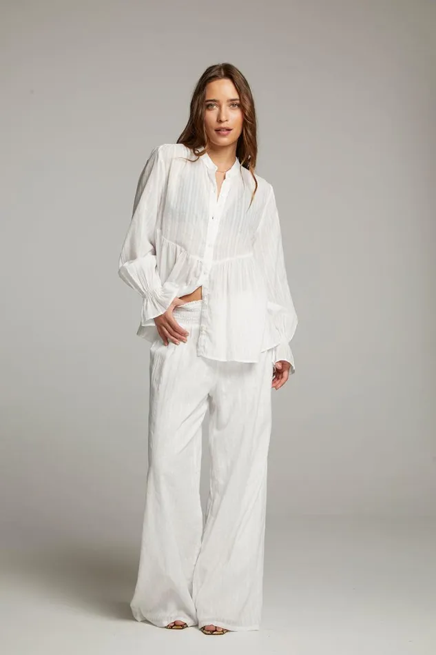 Womens Tops Chaser Brand Dolphin White Button Down