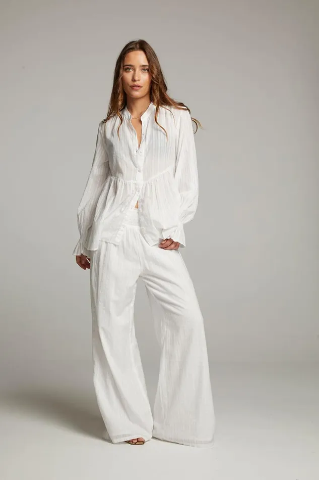Womens Tops Chaser Brand Dolphin White Button Down