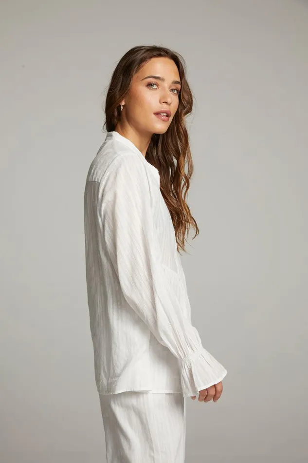 Womens Tops Chaser Brand Dolphin White Button Down