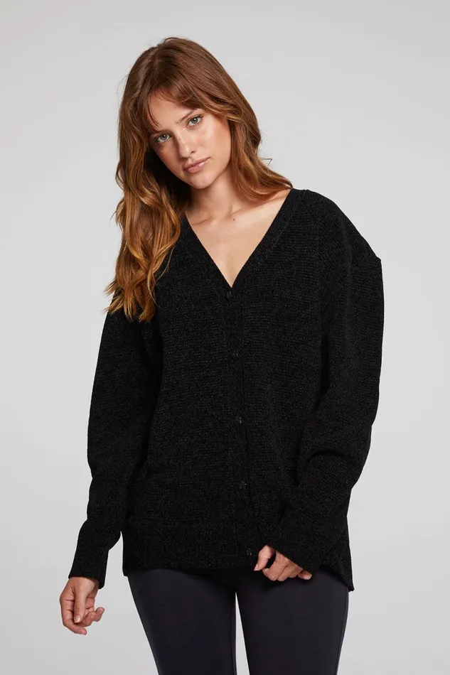 Womens Tops Chaser Brand Fairfax Licorice Cardigan