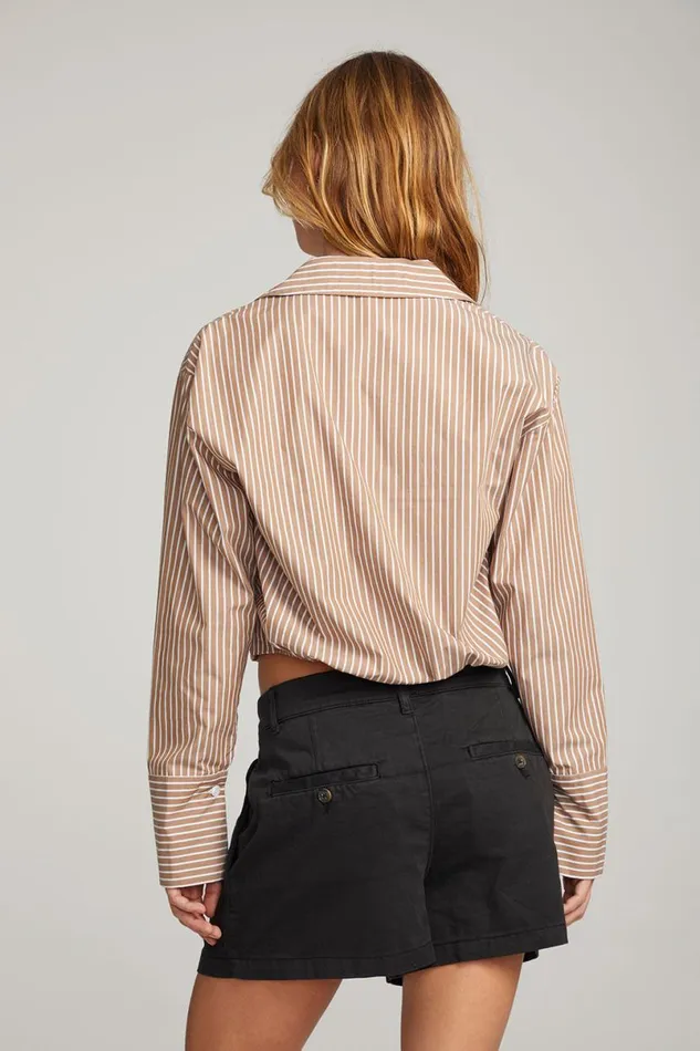 Womens Tops Chaser Brand Haley Whiskey Stripe Blouse