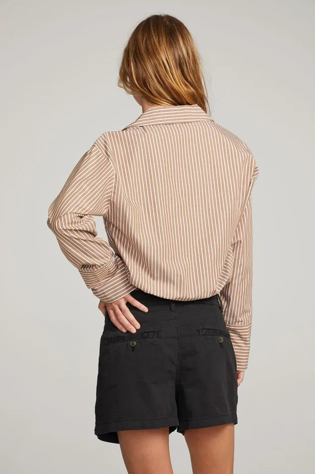 Womens Tops Chaser Brand Haley Whiskey Stripe Blouse