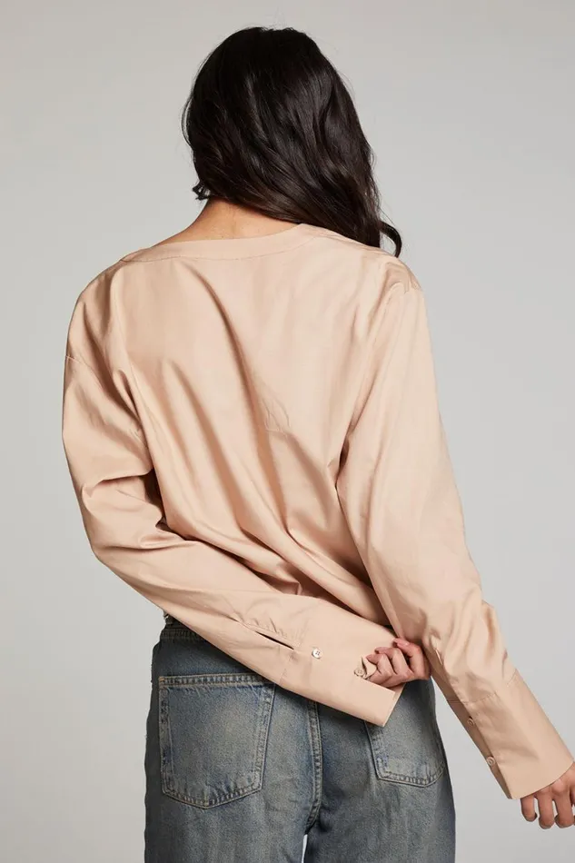Womens Tops Chaser Brand Haleyy Warm Taupe Blouse
