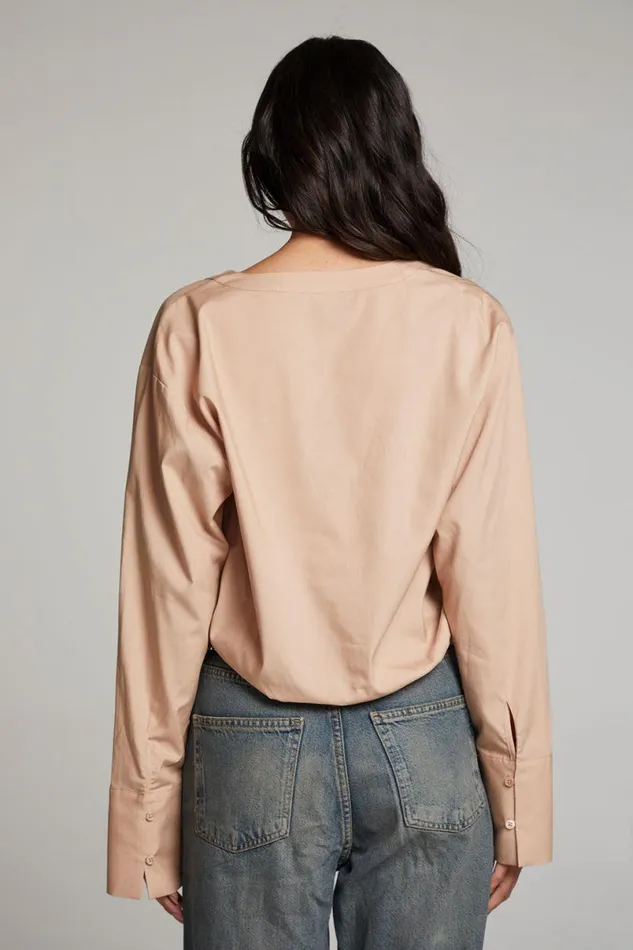 Womens Tops Chaser Brand Haleyy Warm Taupe Blouse