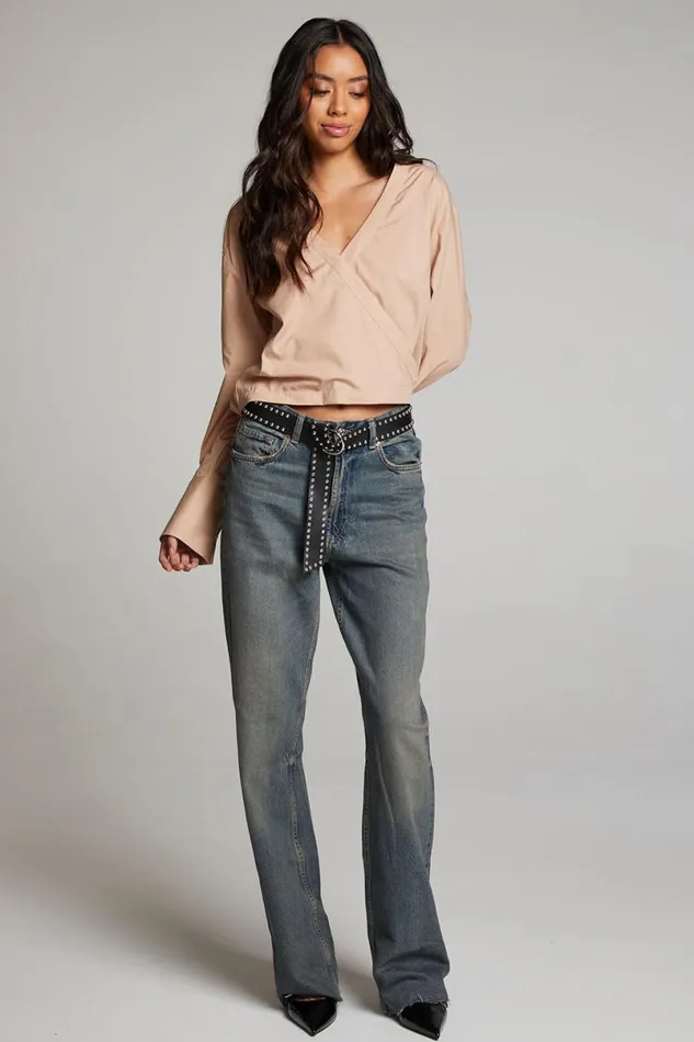 Womens Tops Chaser Brand Haleyy Warm Taupe Blouse