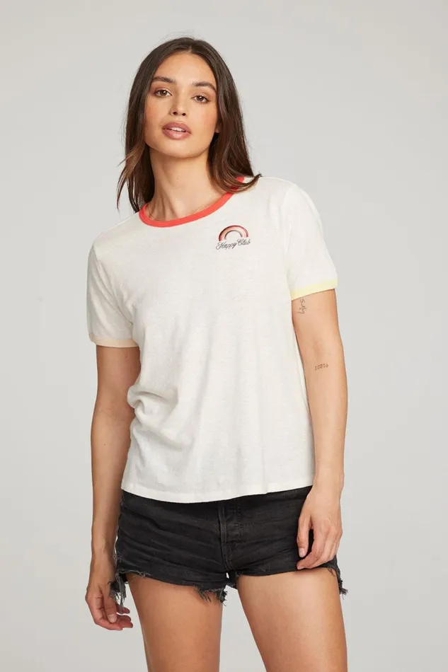 Womens Tops Chaser Brand Happy Club Tee