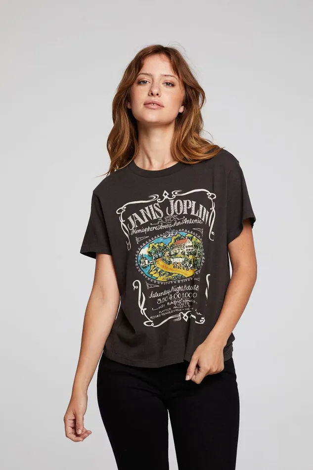 Womens Tops Chaser Brand Janis Joplin In Concert Tee