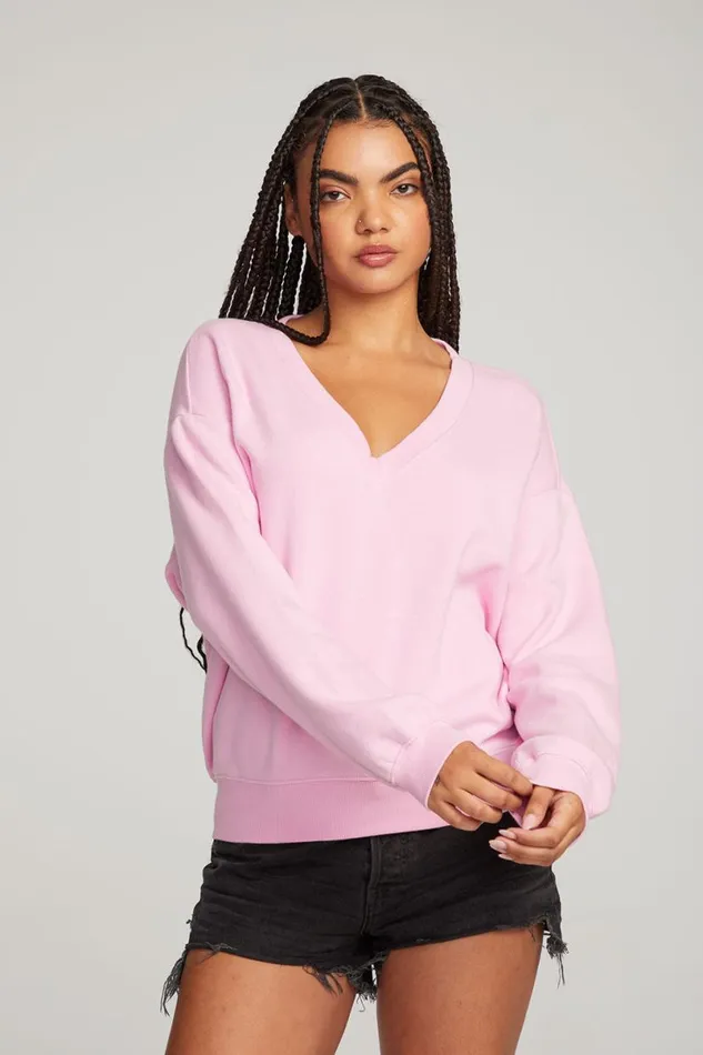 Womens Tops Chaser Brand Kara Pastel Lavender Long Sleeve