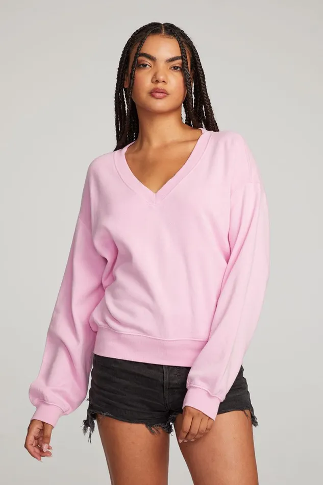 Womens Tops Chaser Brand Kara Pastel Lavender Long Sleeve