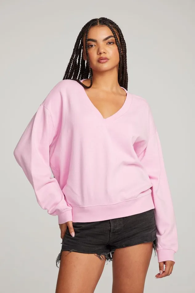 Womens Tops Chaser Brand Kara Pastel Lavender Long Sleeve