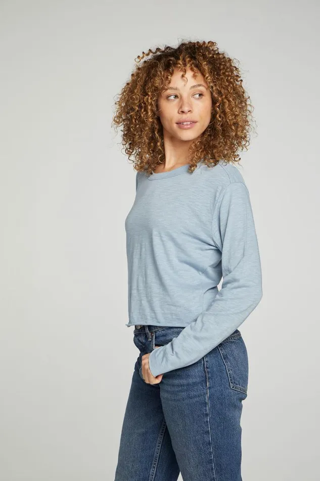 Womens Tops Chaser Brand Long Sleeve Cropped Tee