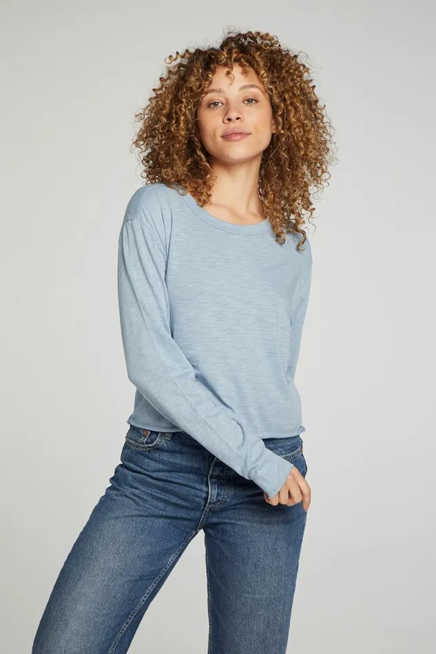 Womens Tops Chaser Brand Long Sleeve Cropped Tee