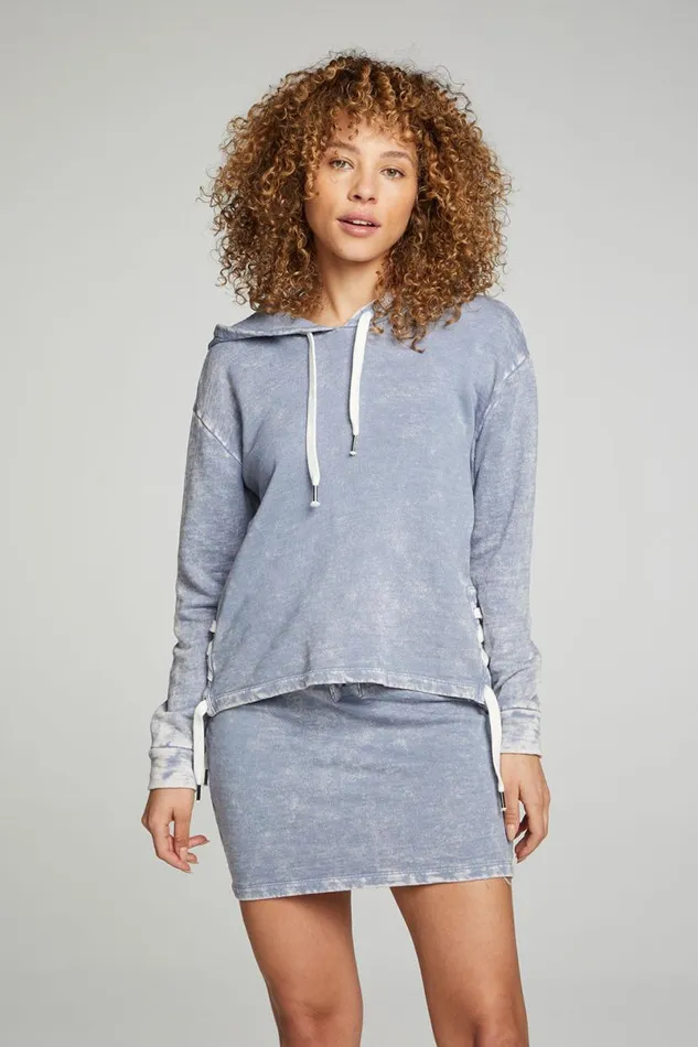 Womens Tops Chaser Brand Long Sleeve Hoodie With Lace Up Sides