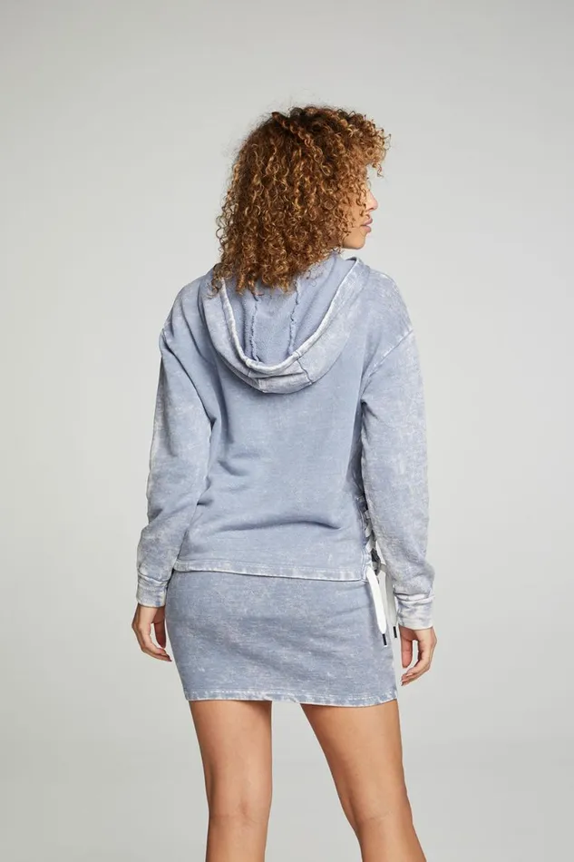 Womens Tops Chaser Brand Long Sleeve Hoodie With Lace Up Sides