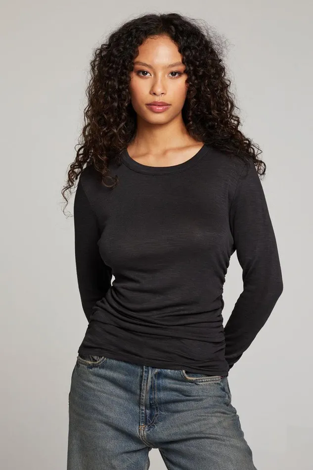 Womens Tops Chaser Brand Louis Licorice Long Sleeve