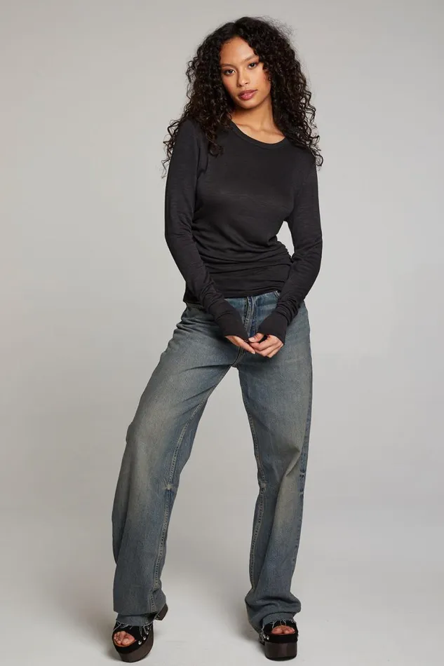 Womens Tops Chaser Brand Louis Licorice Long Sleeve