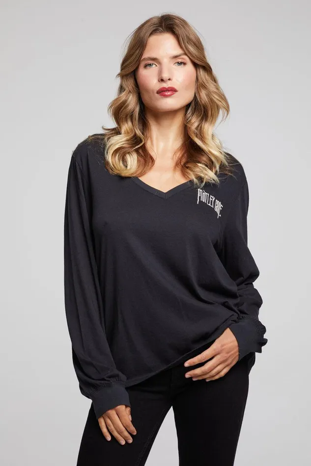 Womens Tops Chaser Brand Motley Crue Hollywood CA Long Sleeve