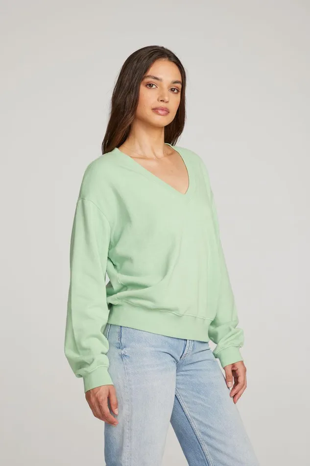 Womens Tops Chaser Brand Poppy Quiet Green Pullover